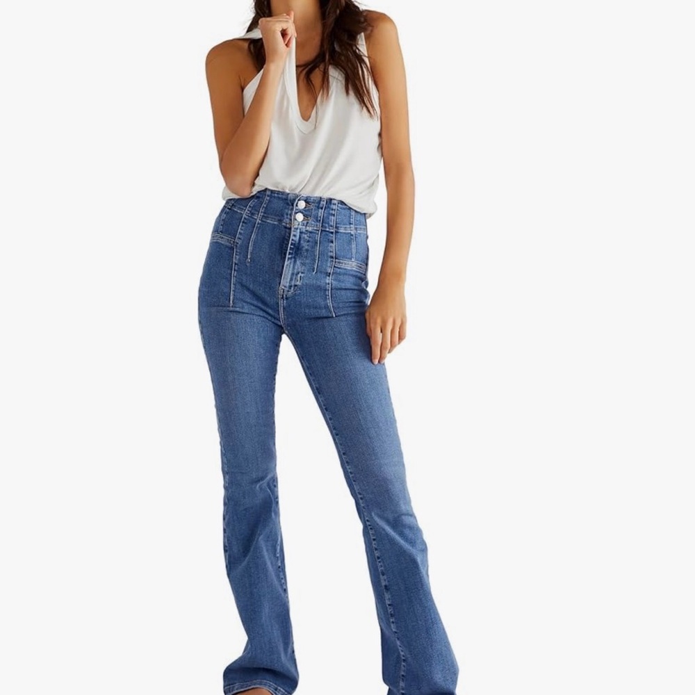 Free People Blue Flare Jeans